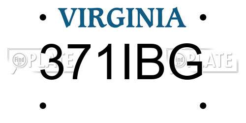 371IBG Virginia License Plate