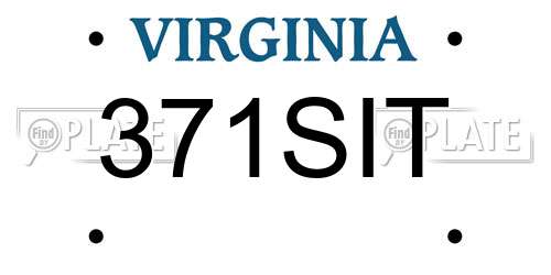 371SIT Virginia License Plate
