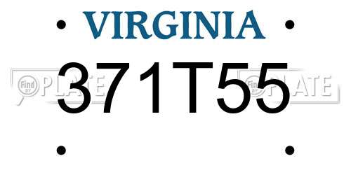 371T55 Virginia License Plate