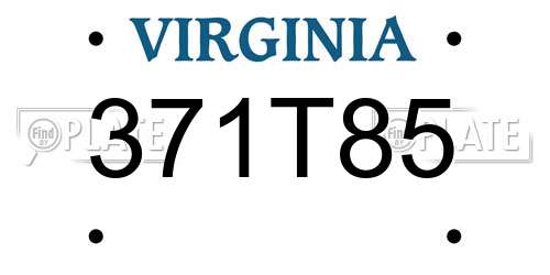 371T85 Virginia License Plate