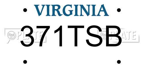 371TSB Virginia License Plate