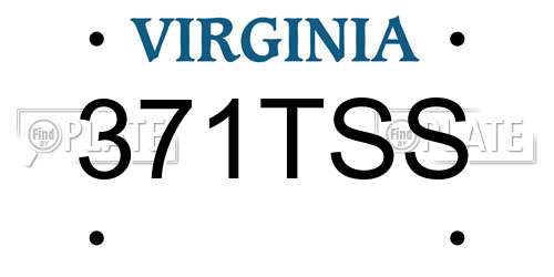 371TSS Virginia License Plate