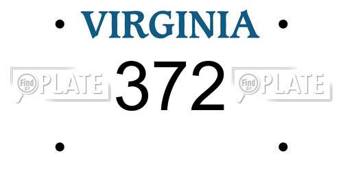 372 Virginia License Plate