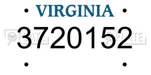 3720152 Virginia License Plate
