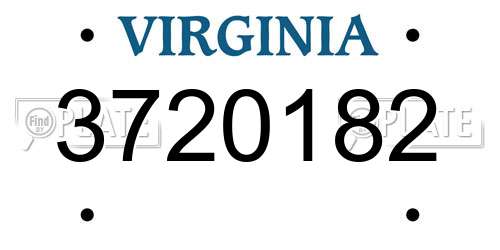 3720182 Virginia License Plate