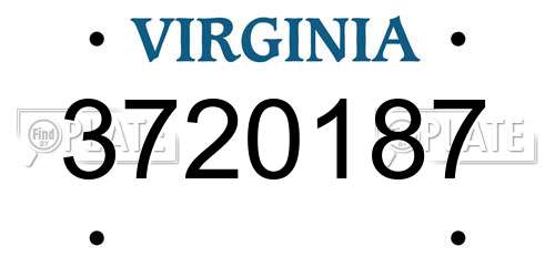 3720187 Virginia License Plate