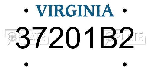 37201B2 Virginia License Plate