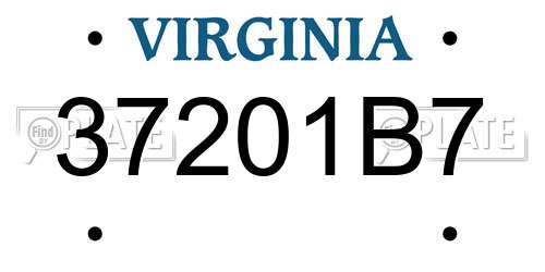 37201B7 Virginia License Plate