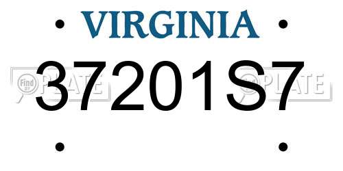 37201S7 Virginia License Plate