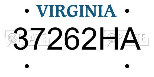 37262HA Virginia License Plate