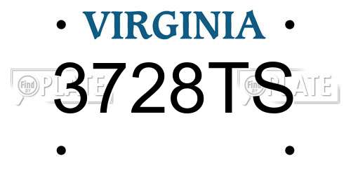 3728TS Virginia License Plate