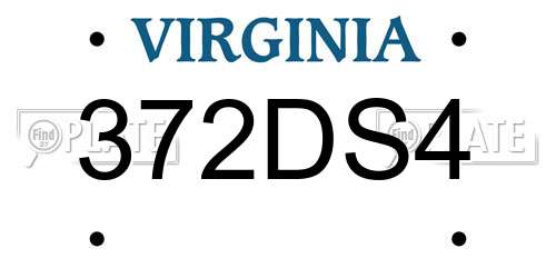 372DS4 Virginia License Plate