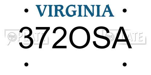 372OSA Virginia License Plate