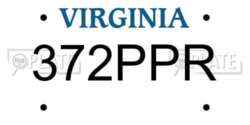 372PPR Virginia License Plate