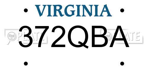 372QBA Virginia License Plate