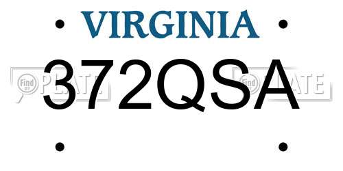 372QSA Virginia License Plate
