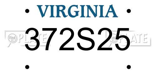 372S25 Virginia License Plate