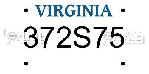 372S75 Virginia License Plate