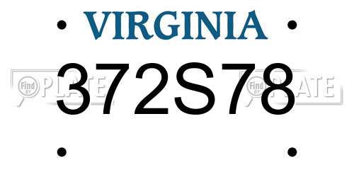 372S78 Virginia License Plate