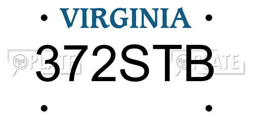 372STB Virginia License Plate