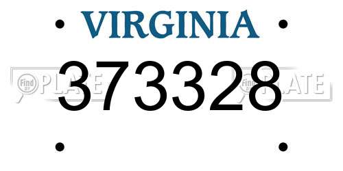 373328 Virginia License Plate