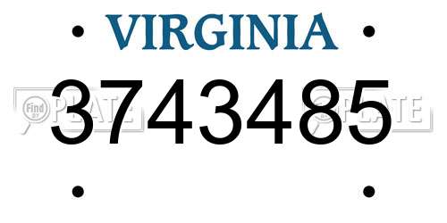 3743485 Virginia License Plate