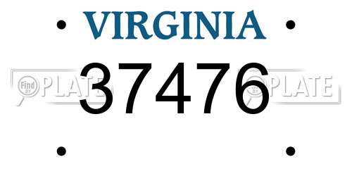 37476 Virginia License Plate