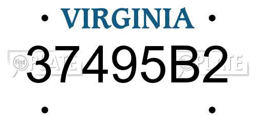 37495B2 Virginia License Plate