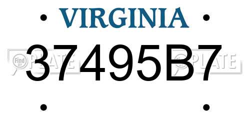 37495B7 Virginia License Plate