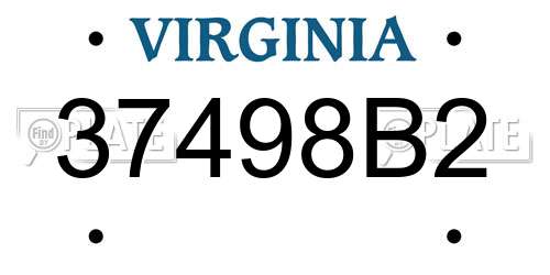 37498B2 Virginia License Plate