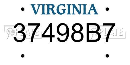 37498B7 Virginia License Plate