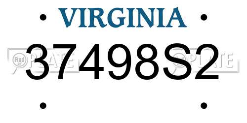 37498S2 Virginia License Plate