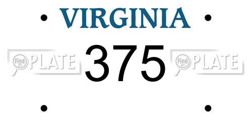 375 Virginia License Plate