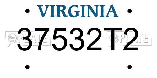 37532T2 Virginia License Plate