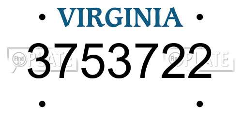 3753722 Virginia License Plate