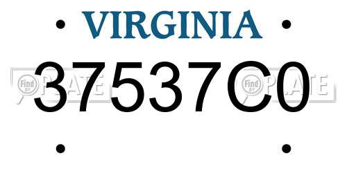37537C0 Virginia License Plate