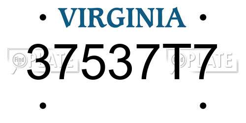37537T7 Virginia License Plate