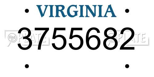 3755682 Virginia License Plate