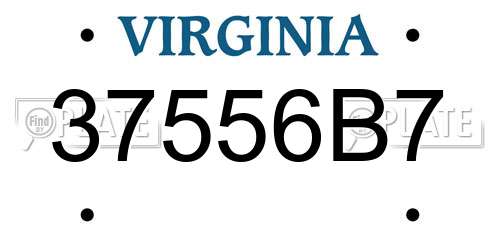 37556B7 Virginia License Plate