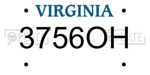 3756OH Virginia License Plate