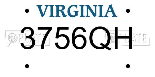 3756QH Virginia License Plate