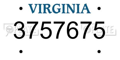 3757675 Virginia License Plate