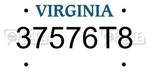 37576T8 Virginia License Plate