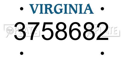 3758682 Virginia License Plate