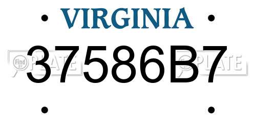 37586B7 Virginia License Plate