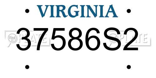 37586S2 Virginia License Plate