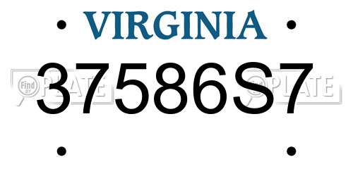 37586S7 Virginia License Plate