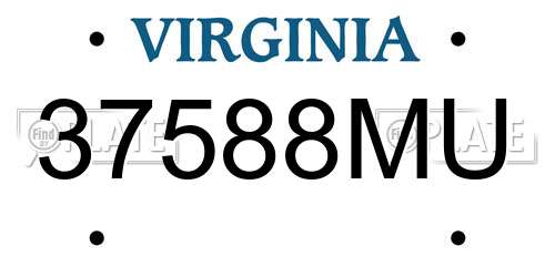 37588MU Virginia License Plate