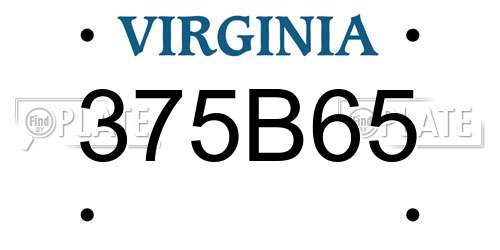 375B65 Virginia License Plate