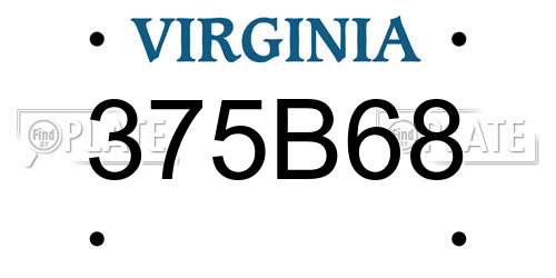 375B68 Virginia License Plate